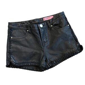 Blank NYC Faux Leather Braided Edgy Shorts 14